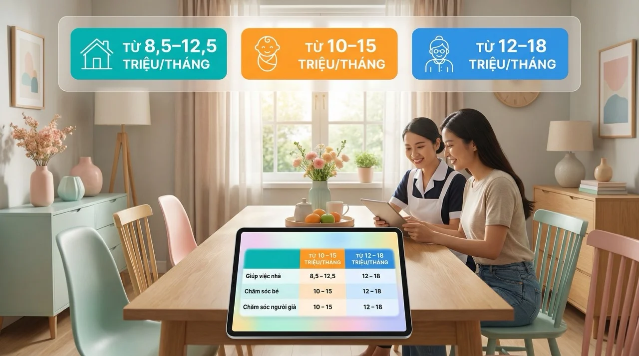 Bảng giá dịch vụ giúp việc ở lại nhà 2026